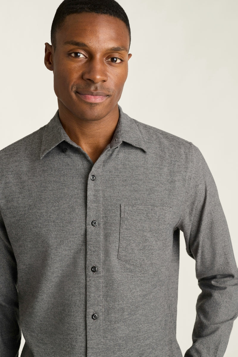Wholesale,Bonobos, Bonobos Dark Grey Dobby Houndstooth Flannel Slim Fit Shirt, Grey, Extra Large-49-TagXL
