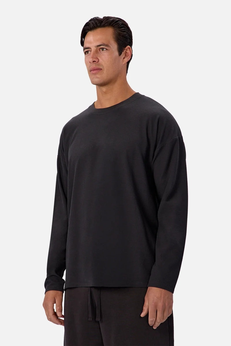 Wholesale,INDUSTRIE AUSTRALIA, INDUSTRIE AUSTRALIA Black Waffle Long Sleeve T-Shirt, Black, Medium-46-TagMLarge-48-TagLExtra Large-50-TagXLSmall-44-TagS