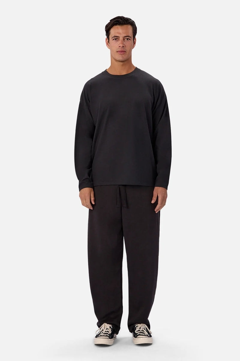 Wholesale,INDUSTRIE AUSTRALIA, INDUSTRIE AUSTRALIA Black Waffle Long Sleeve T-Shirt, Black, Medium-46-TagMLarge-48-TagLExtra Large-50-TagXLSmall-44-TagS