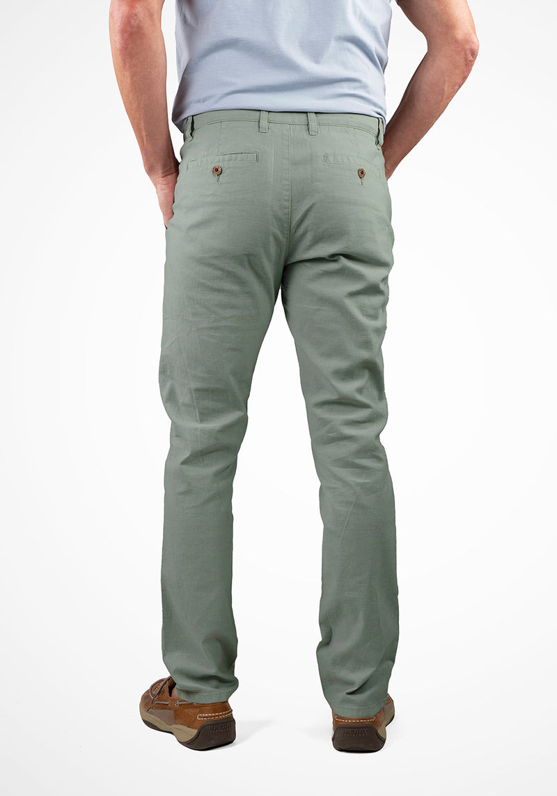 Brand Partner,Tailor Vintage, Tailor Vintage Chinois Green Puretec Cool Stretch Linen/Cotton Blend Chino Pant, Green, 30W-32L-Tag30