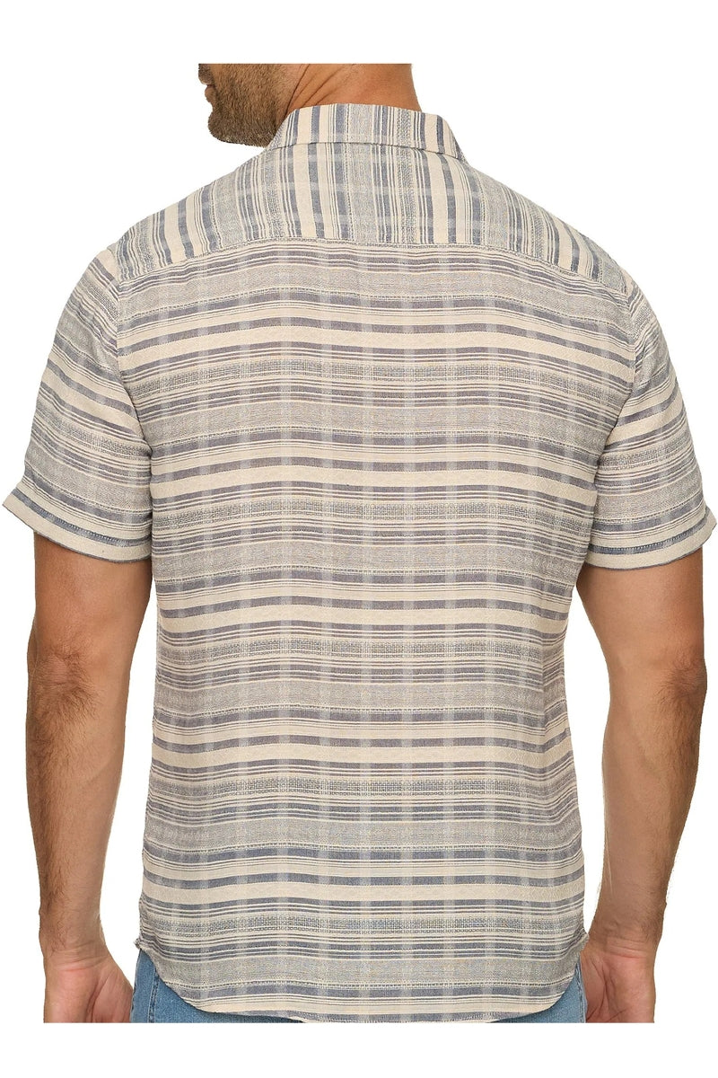 Other,Flag & Anthem, Flag & Anthem Navy/Cream Striped Textured Shirt, Blue, Small-41-TagSMedium-44-TagMLarge-47-TagLExtra Large-51-TagXLExtra Extra Large-55-TagXXLExtra Extra Extra Large-58-Tag3XL