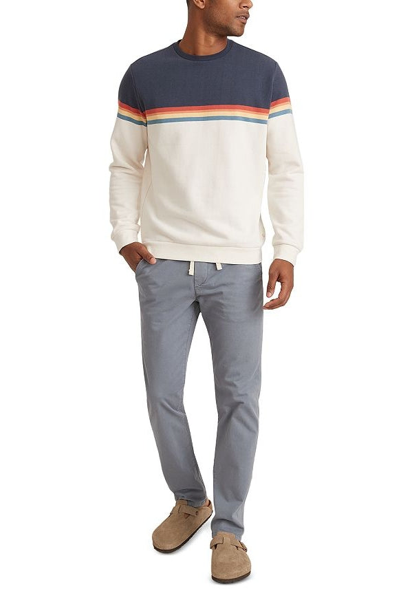 Marine Layer Cream/Navy Colorblock Fleece Sweatshirt