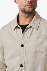 34 Heritage Beige Herringbone Overshirt