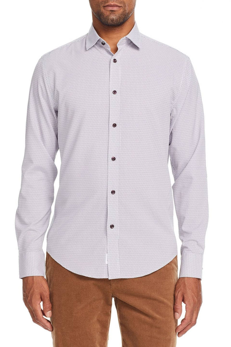 Faire,Brooklyn Brigade, Brooklyn Brigade Brown Geo 4-way Stretch Shirt, Brown, Medium-41-TagMLarge-45-TagLExtra Large-49-TagXL