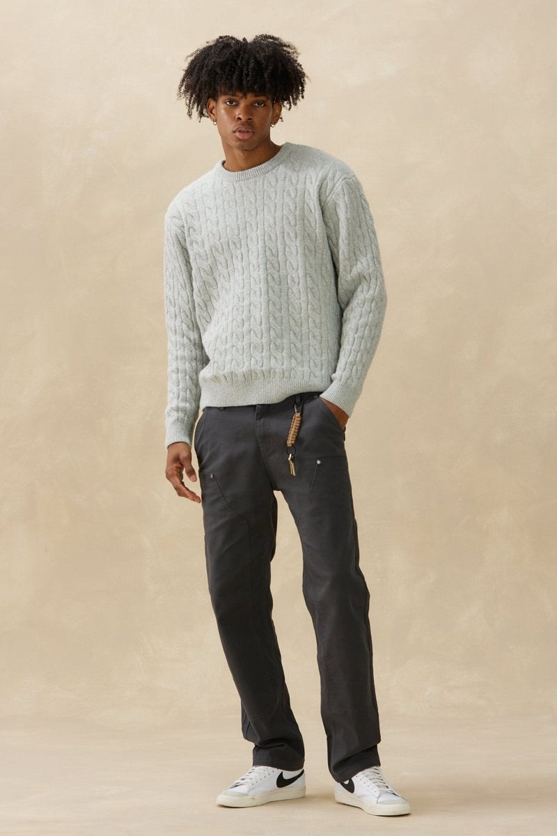 Wholesale,Kuwalla, Kuwalla Grey Braided Crewneck Sweater, Grey, Extra Extra Large-52-TagXL