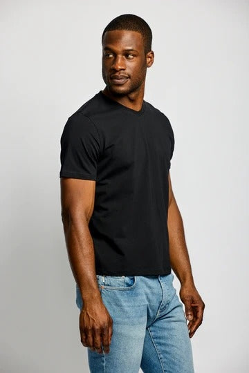Wholesale,Easy Mondays, Easy Mondays Black V-neck Jersey T-Shirt, Black, Medium-42-TagMMedium-44-TagLLarge-46-TagXLExtra Large-48-TagXXL
