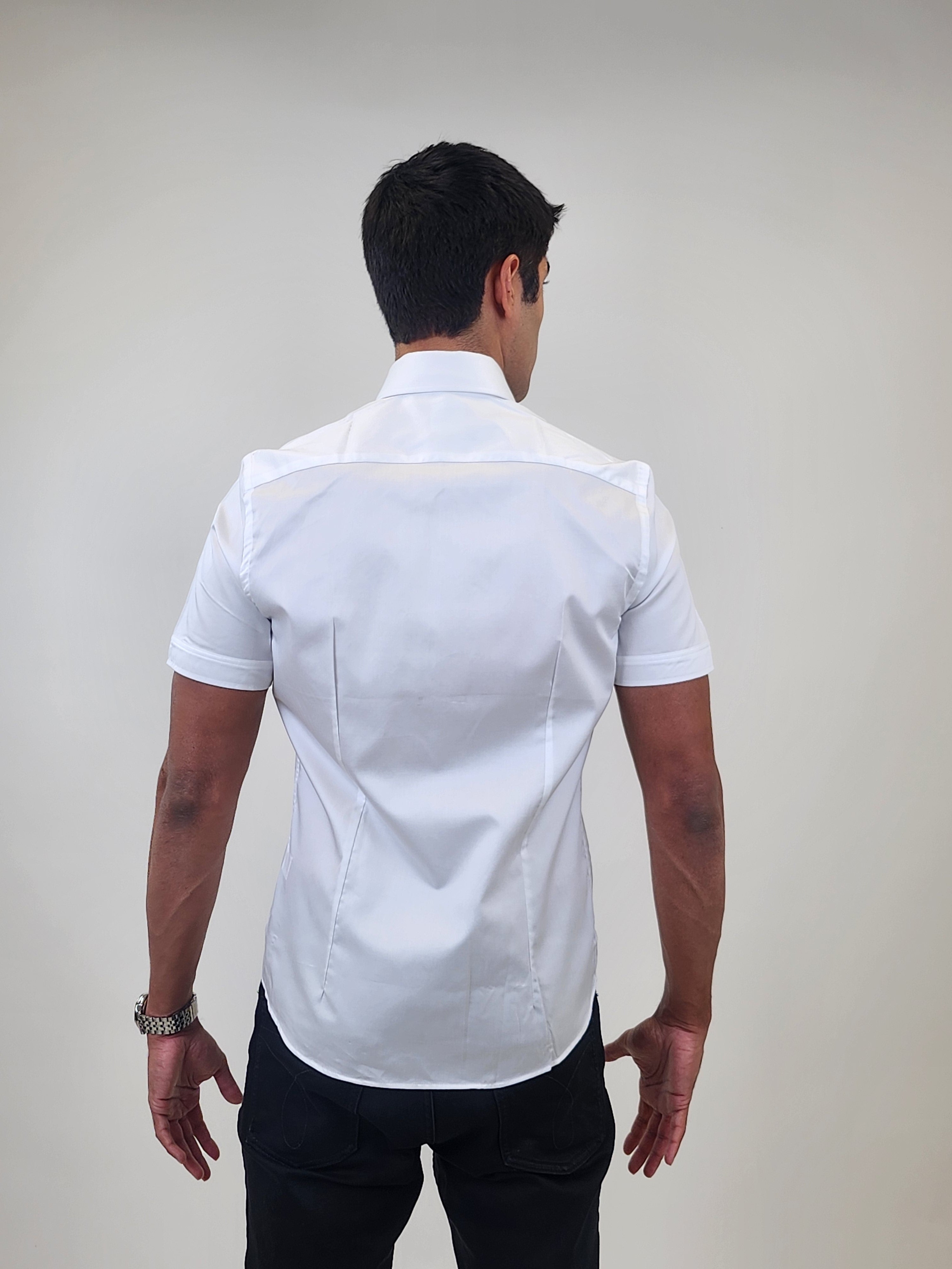 Brand Partner,R2 Amsterdam, R2 Amsterdam White Short Sleeve 100% Organic Cotton Shirt, White, Small-40-Tag38