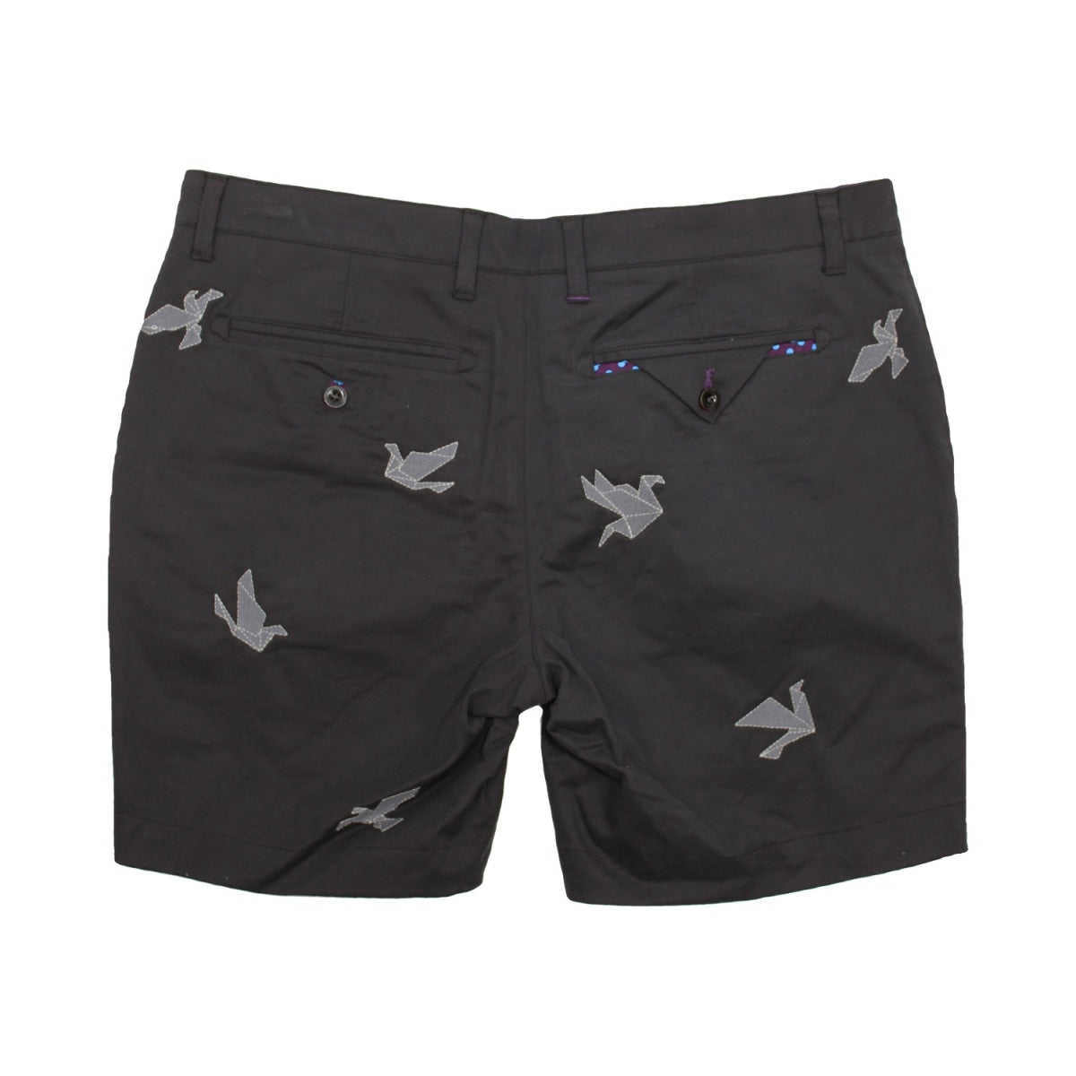 Brand Partner,Lords of Harlech, Lords of Harlech Black Embroidered Origami Birds Edward 7