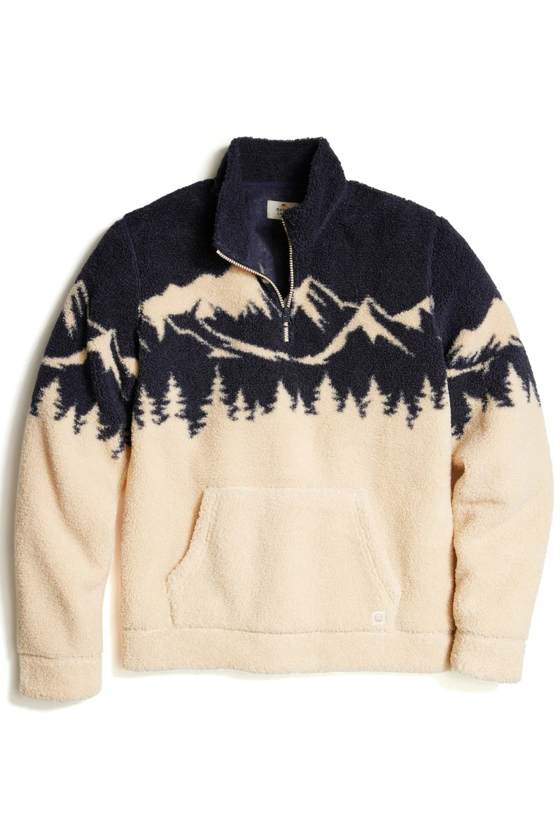 Wholesale,Marine Layer, Marine Layer Navy/Cream Mountain Sherpa Pullover, Blue, Extra Large-51-TagXL