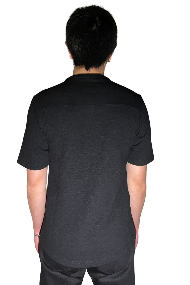 Wholesale,Nicoby Age of Wisdom, Nicoby Age of Wisdom Black Textured Henley with Contrast Trim, Black, Extra Large-48-TagXL