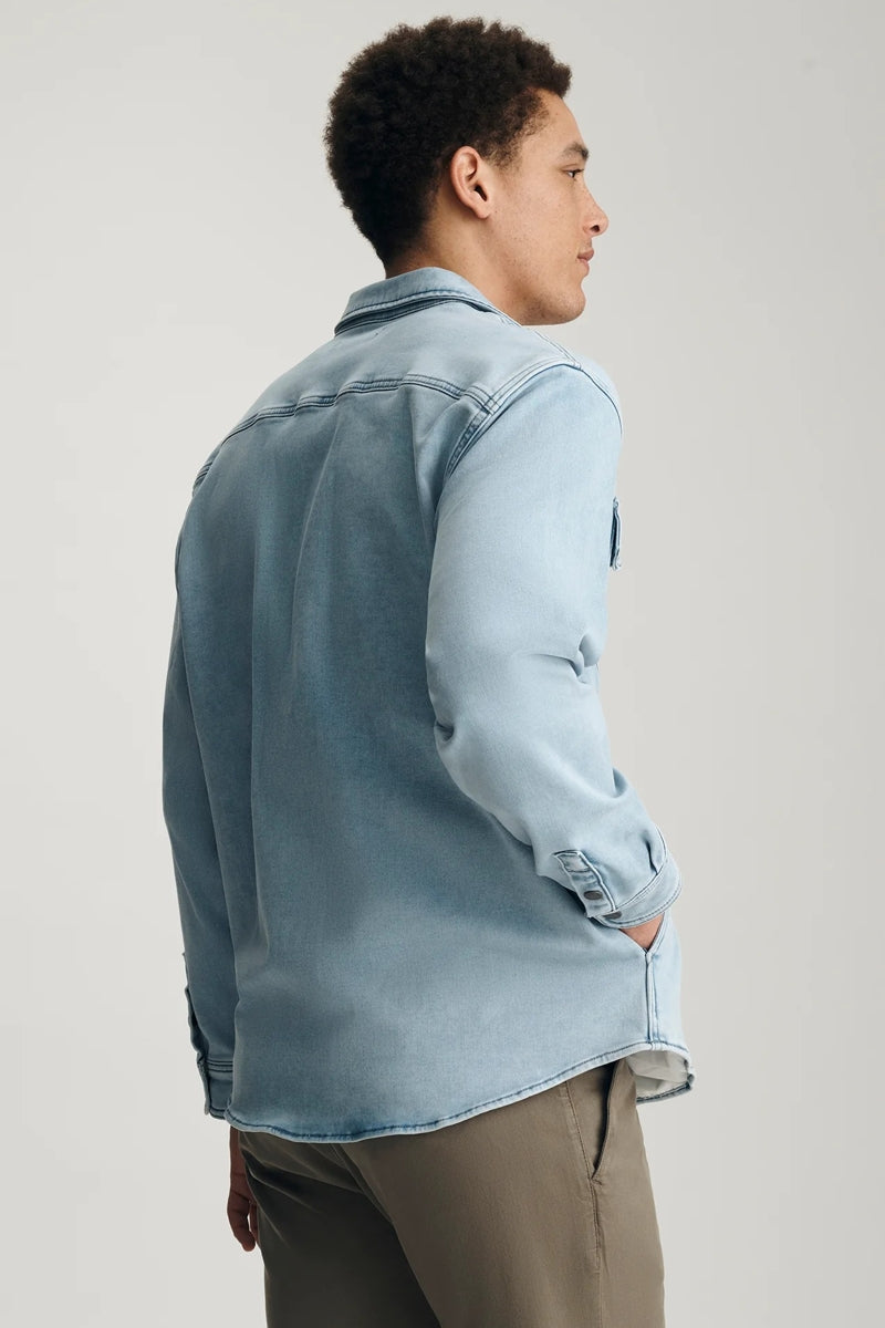 Wholesale,Mavi, Mavi Light Blue Stretch Denim Snap Overshirt, Blue, Extra Extra Large-52-TagXXL
