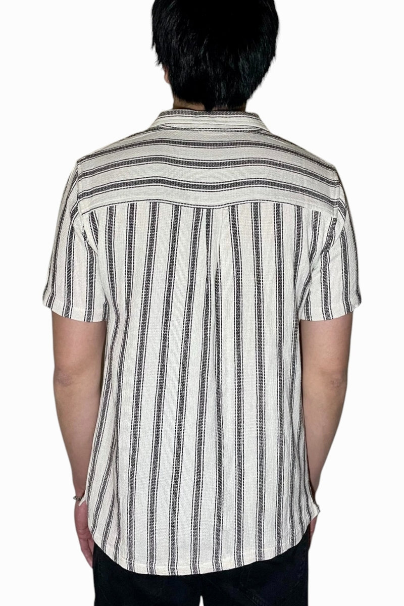 Wholesale,Soulstar, Soulstar Beige with Black Stripe Textured Weave Shirt, Tan, Medium-41-TagMLarge-43-TagLExtra Large-46-TagXLExtra Extra Large-48-TagXXLSmall-39-TagS