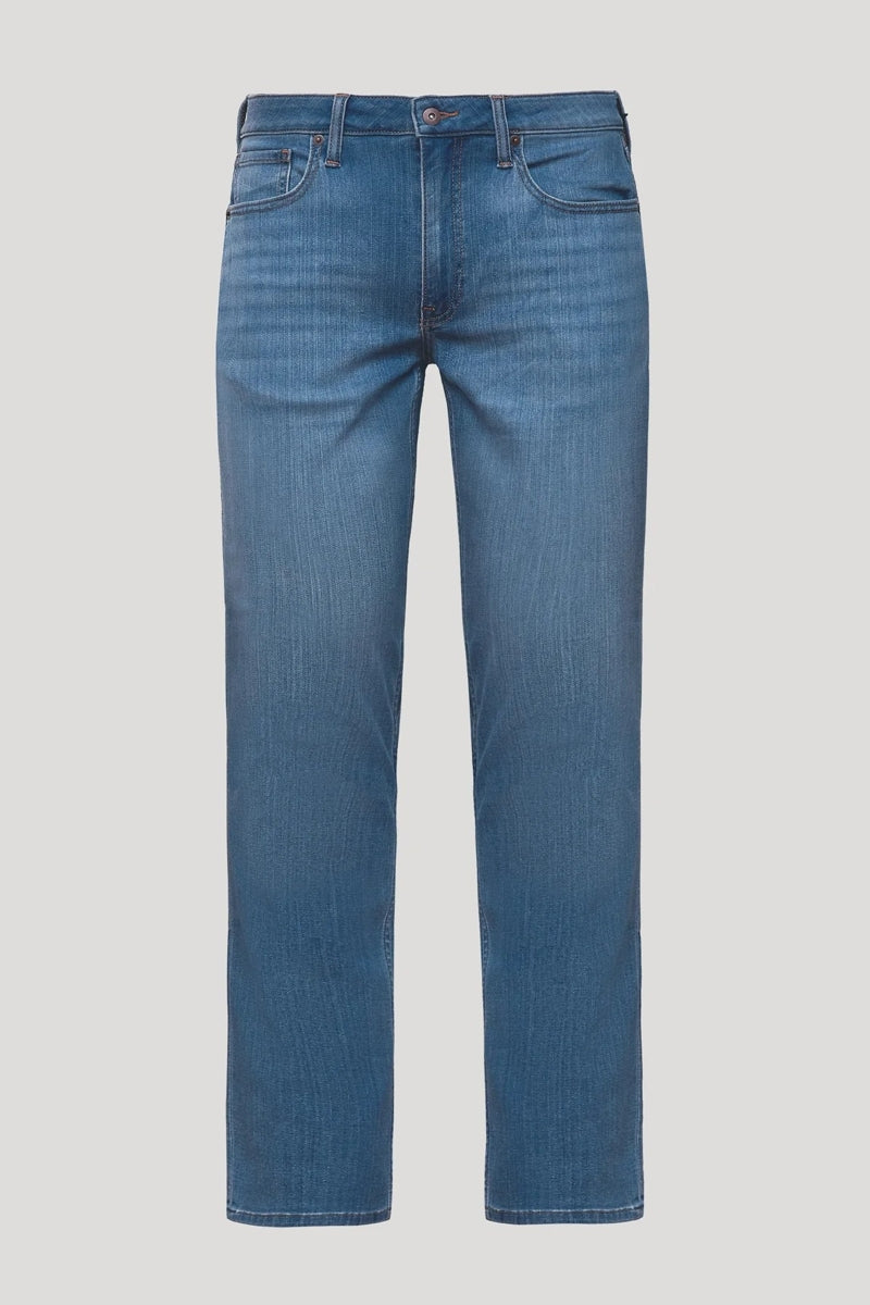 Faire,True Classic, True Classic Medium Indigo Wash Straight Stretch Jeans, Blue, 32W-34L-Tag32