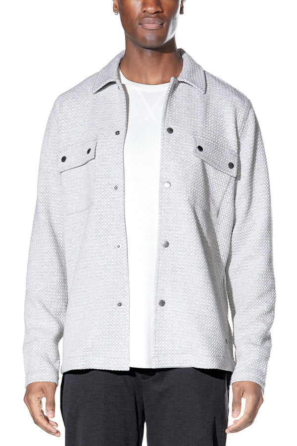 Civil Society Heather Light Grey Jacquard Knit Shacket