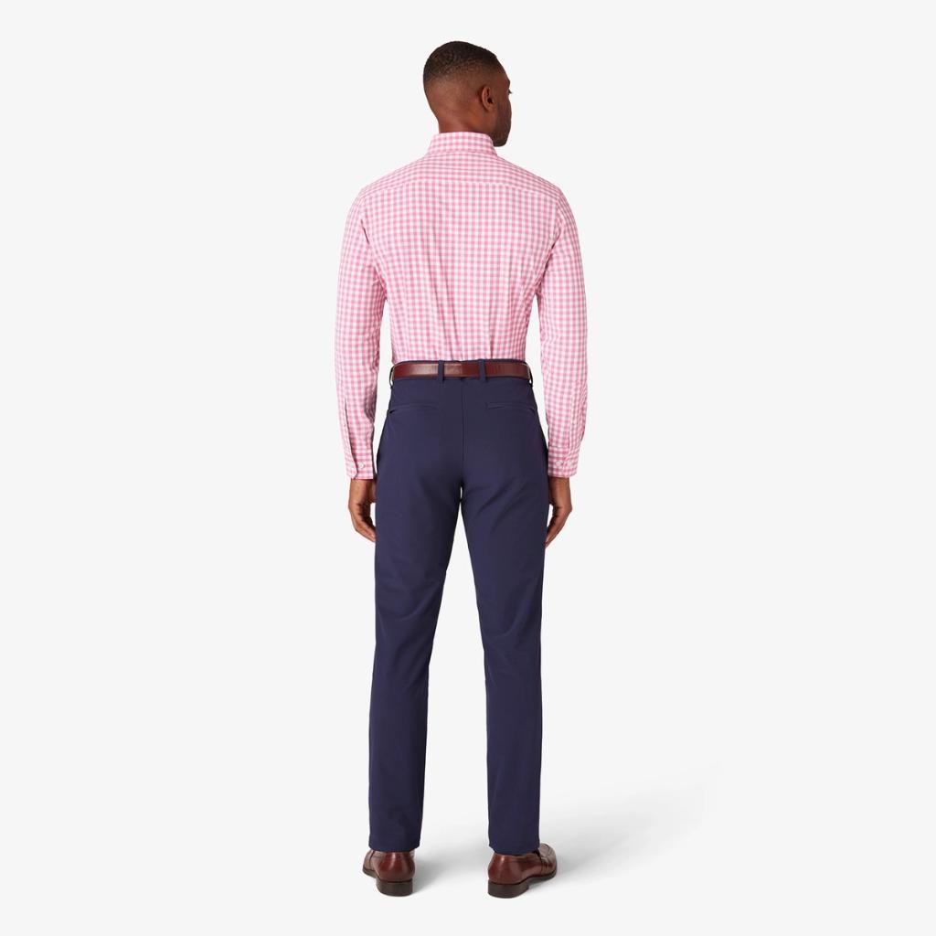 Wholesale,Mizzen + Main, Mizzen + Main Rose/White Check Four-way Stretch Trim Dress Shirt, Pink, Small-40-TagSMedium-42-TagMLarge-45-TagLExtra Large-48-TagXLExtra Extra Large-51-TagXXL