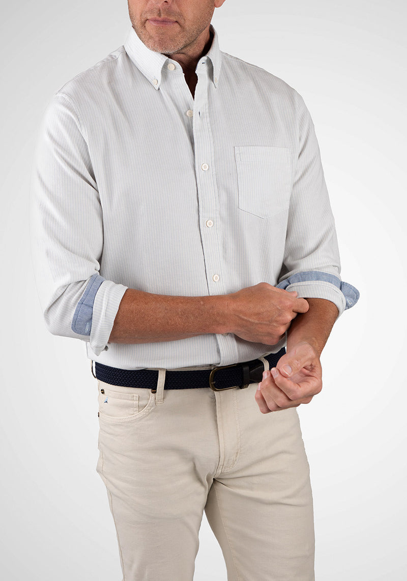 Brand Partner,Tailor Vintage, Tailor Vintage Sky Blue/White Stripe Airotec Stretch Long Sleeve Shirt, Blue, Medium-44-TagMExtra Large-51-TagXLExtra Extra Large-55-TagXXLLarge-47-TagL