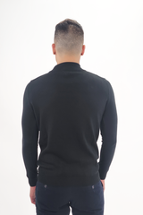 Jakamen Black Mockneck Textured Sweater