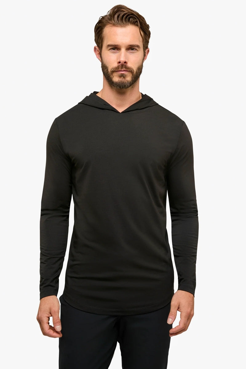 Wholesale,CUTS, CUTS Black Curve-Hem Buttery Soft Hoodie, Black, Medium-41-TagM
