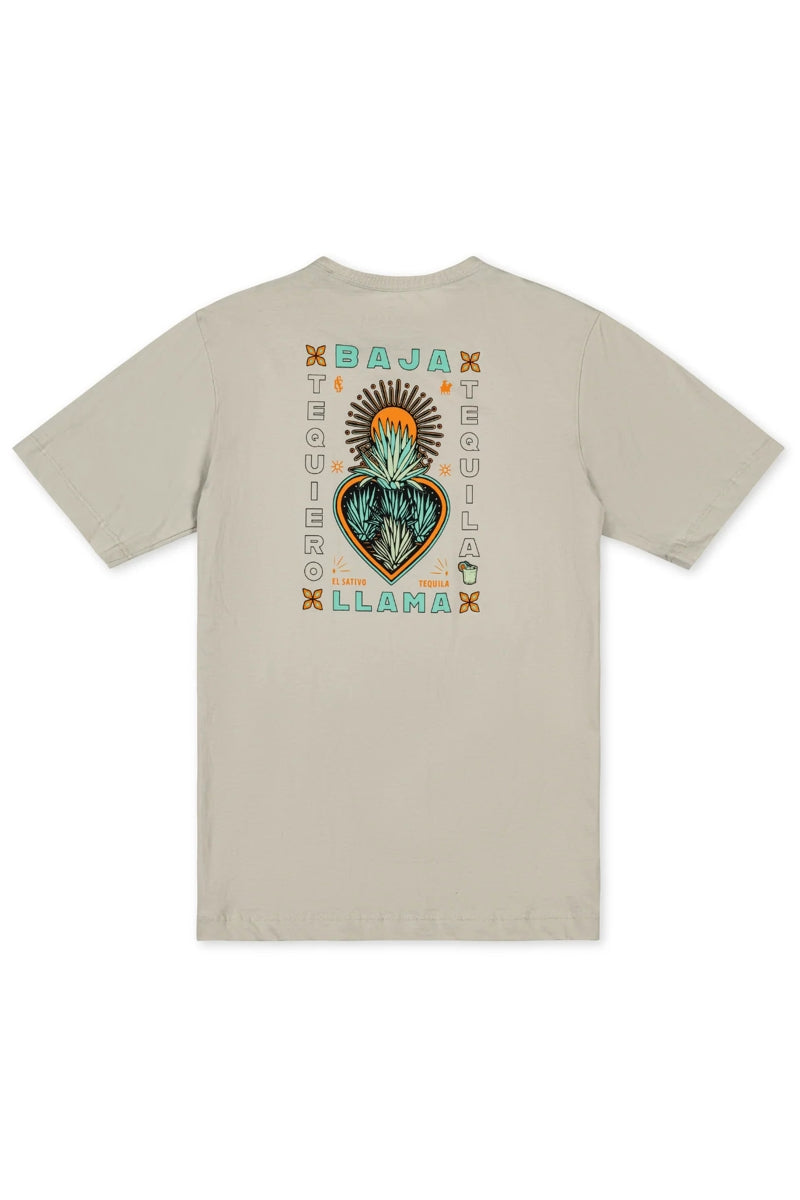 Wholesale,Baja Llama, Baja Llama Cream Agave Printed Premium Cotton Graphic Tee, Cream, Extra Large-48-TagXL