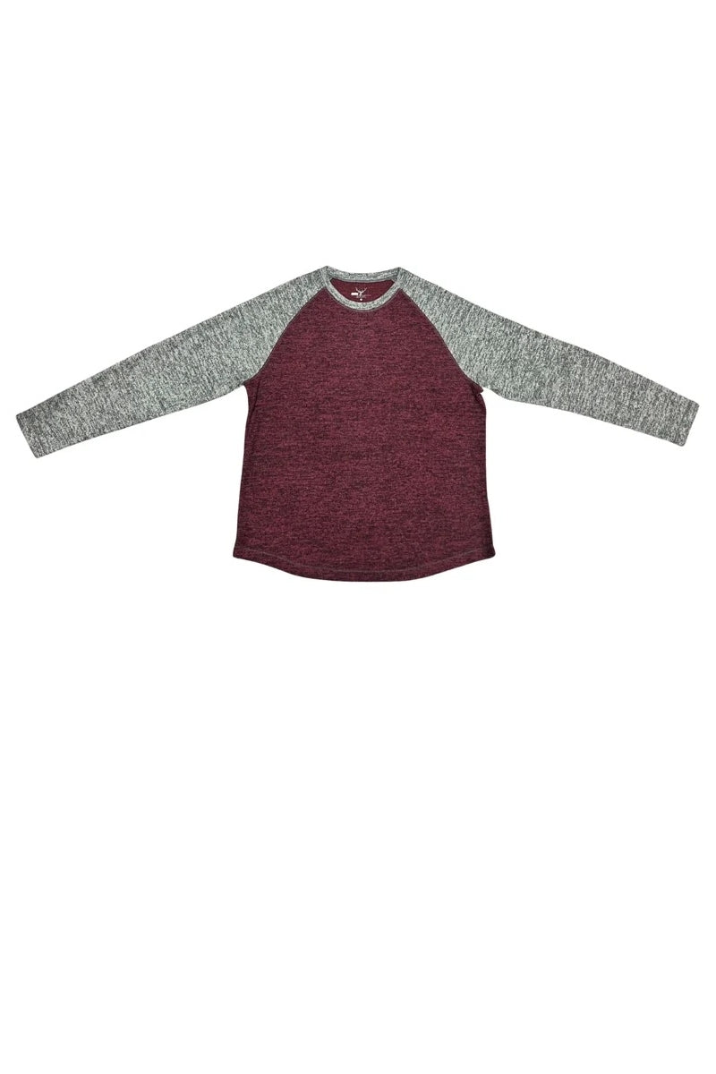 Wholesale,Nicoby Age of Wisdom, Nicoby Age of Wisdom Burgundy Fuzzy Raglan Tee, Red, Extra Large-47-TagXL