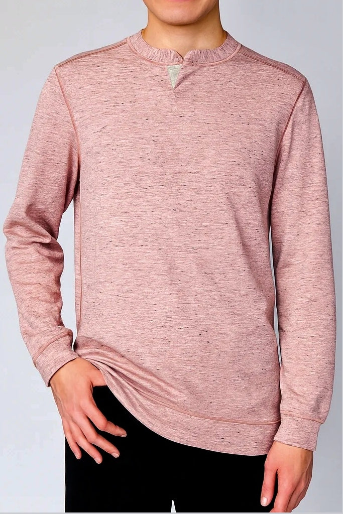 Wholesale,Nicoby Age of Wisdom, Nicoby Age of Wisdom Coral Melange Keyhole Sweatshirt, Pink, Large-45-TagL