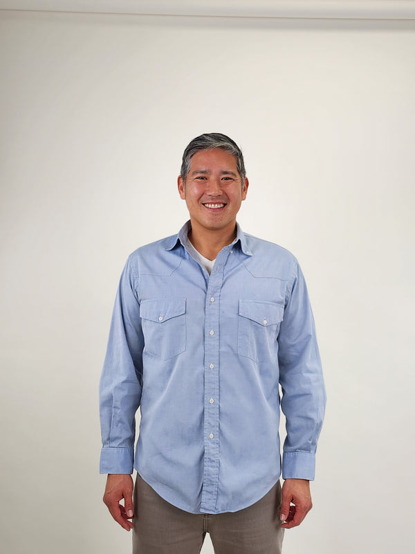 Maus & Hoffman Light Blue Double Pocket Western Button Up Shirt