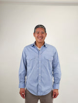 Maus & Hoffman Light Blue Double Pocket Western Button Up Shirt
