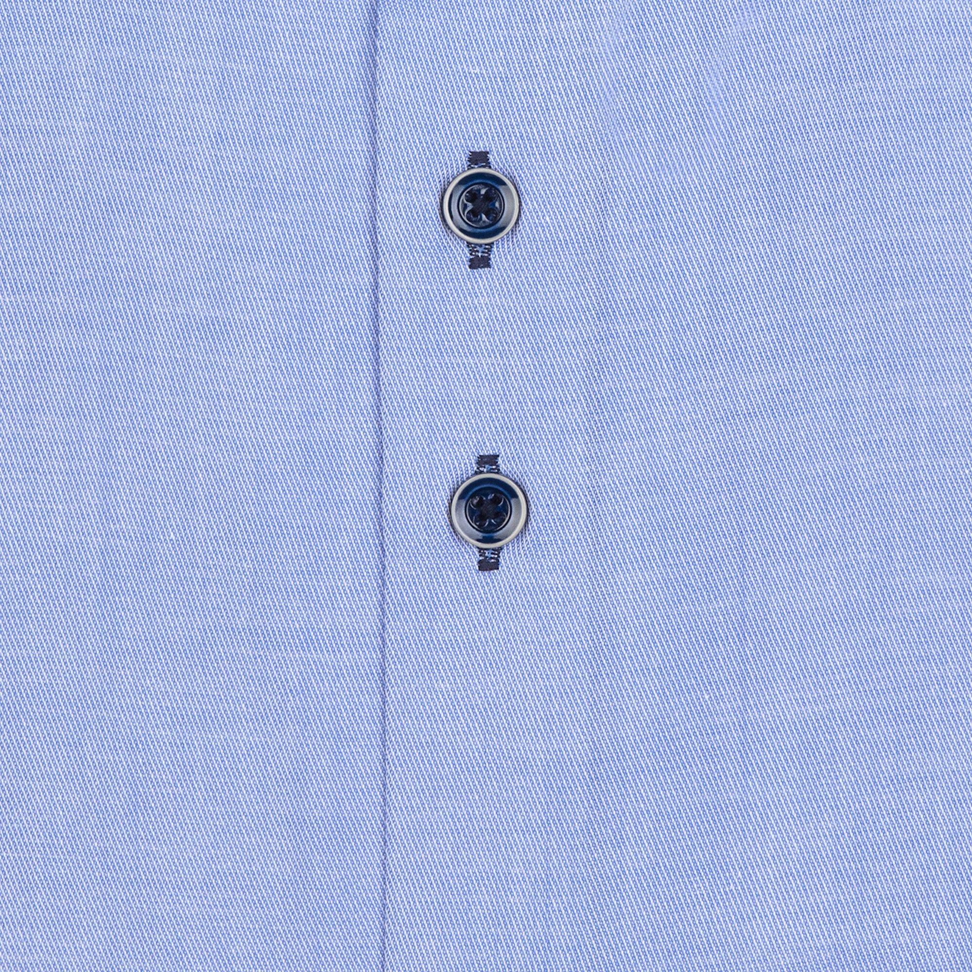 Brand Partner,R2 Amsterdam, R2 Amsterdam Blue Long Sleeve Button Up Shirt With Dotted Collar And Cuff Detail, Blue, Extra Large-48-TagXL