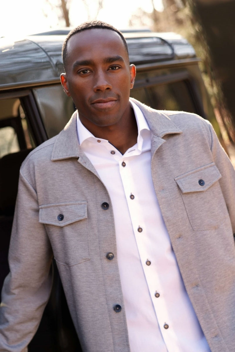 Direct From Brand,R2 Amsterdam, R2 Amsterdam Brown Knitted Stretch Overshirt, Brown, Extra Extra Large-46-TagXXL