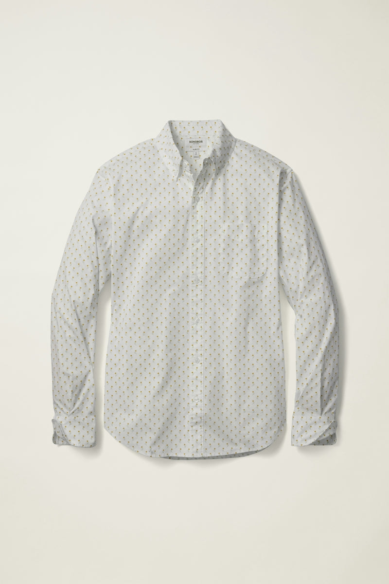 Wholesale,Bonobos, Bonobos White/Yellow Floral Print Stretch Shirt, White, Small-40-TagSMedium-43-TagMLarge-46-TagLExtra Large-49-TagXL
