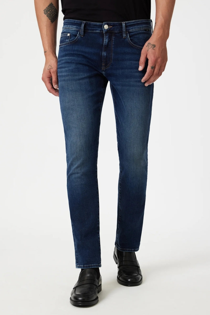 Wholesale,Mavi, Mavi Marcus Deep Brushed Feather Blue Slim Straight Leg Jeans, Blue, 34W-32L-Tag34