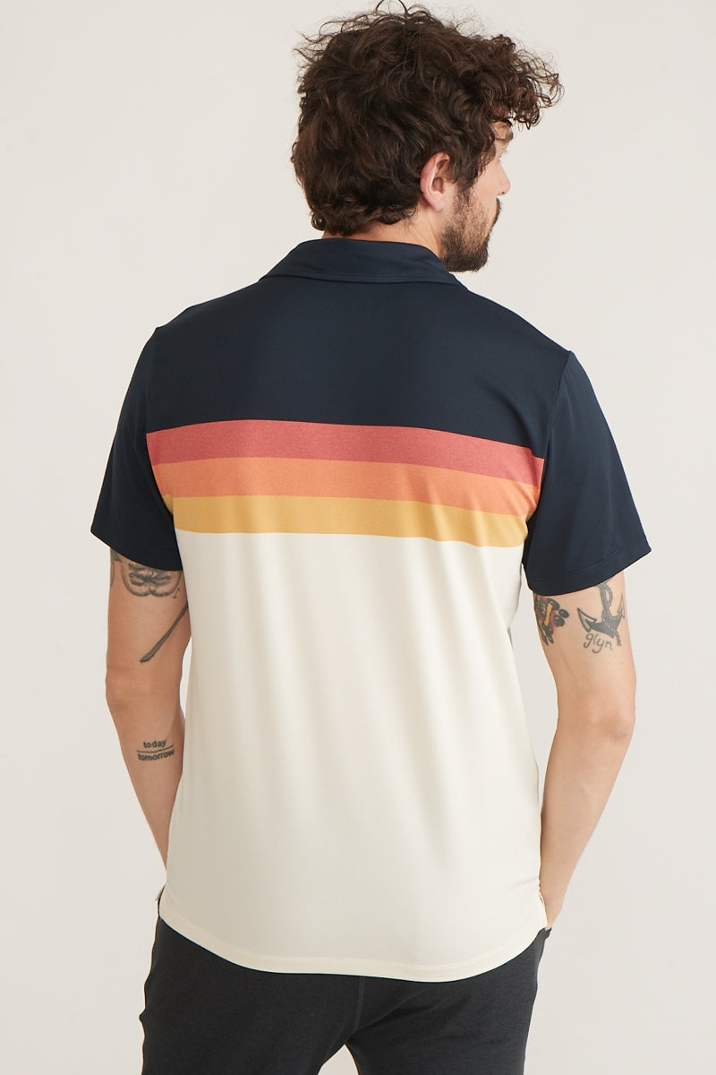 Wholesale,Marine Layer, Marine Layer Navy/Cream Recycled Chest Striped Polo, Blue, Large-44-TagL
