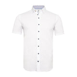 R2 Amsterdam White Knitted Short Sleeve Button Up Shirt