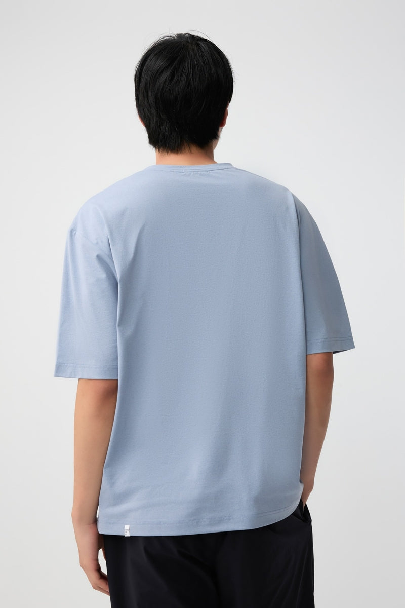 Direct From Brand,FYNE, FYNE Blue Moisture Absorption T-Shirt, Blue, Large-44-TagL