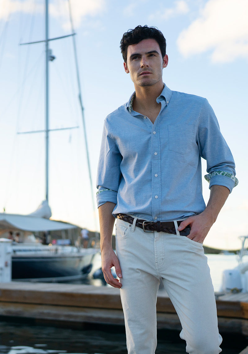 Brand Partner,Tailor Vintage, Tailor Vintage Dutch Blue Airotec Stretch Long Sleeve Shirt, Blue, Medium-44-TagMExtra Large-51-TagXLExtra Extra Large-55-TagXXLLarge-47-TagL