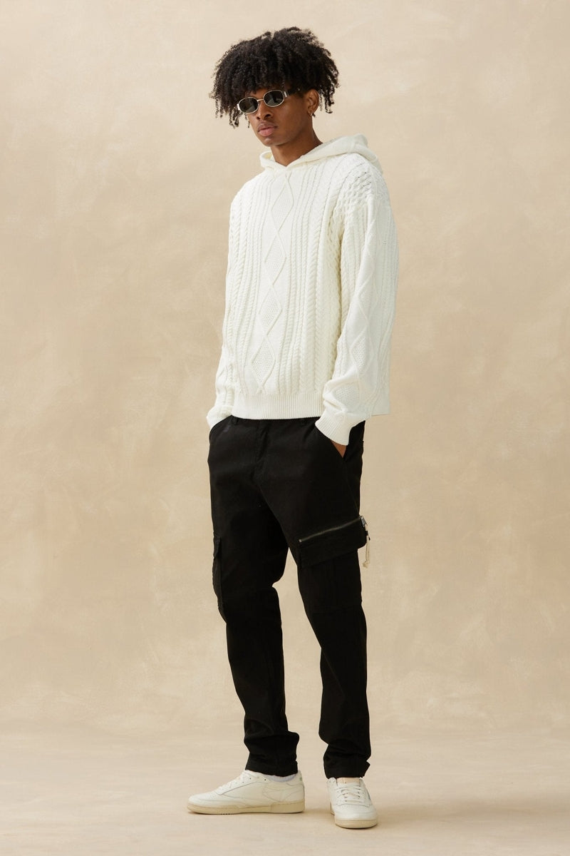 Kuwalla Light Cream Cable Hoodie