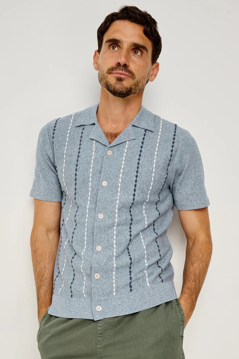 Wholesale,Rails, Rails Light Blue/White Striped Knit Shirt, Blue, Medium-42-TagMLarge-45-TagLExtra Large-48-TagXL