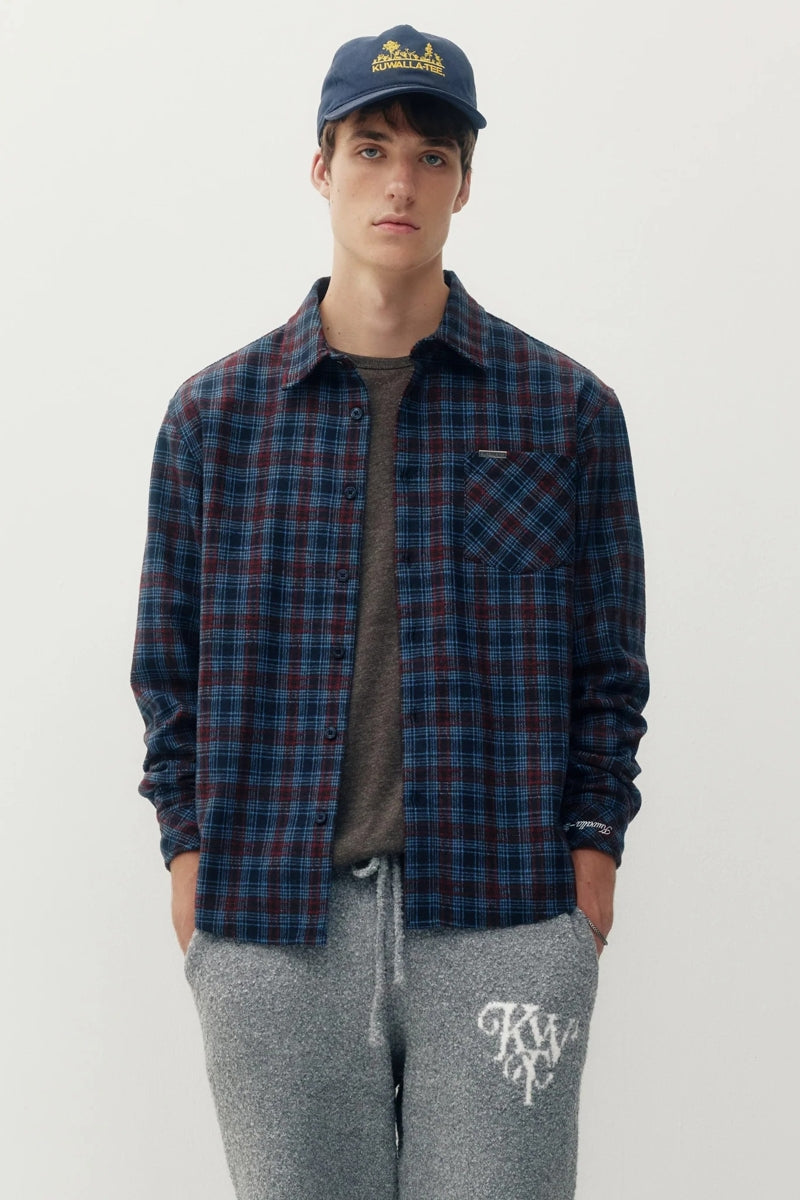 Wholesale,Kuwalla Tee, Kuwalla Tee Navy Plannel Wool Blend Overshirt, Blue, Small-42-TagSMedium-44-TagMLarge-46-TagLExtra Large-49-TagXLExtra Extra Large-51-TagXXL