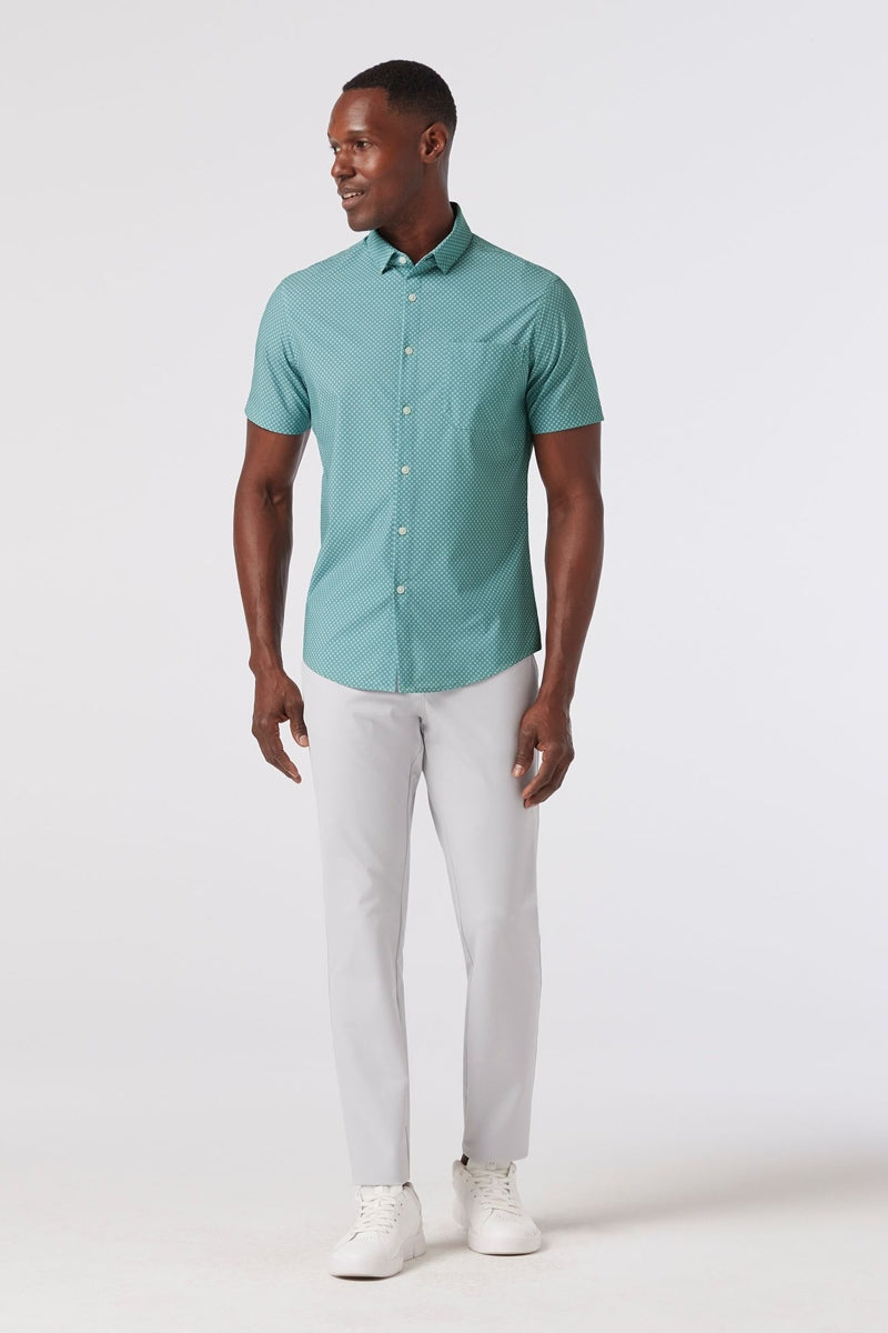 Wholesale,Mizzen + Main, Mizzen + Main Muted Green Clover Print Trim Fit Shirt, Green, Medium-43-TagM