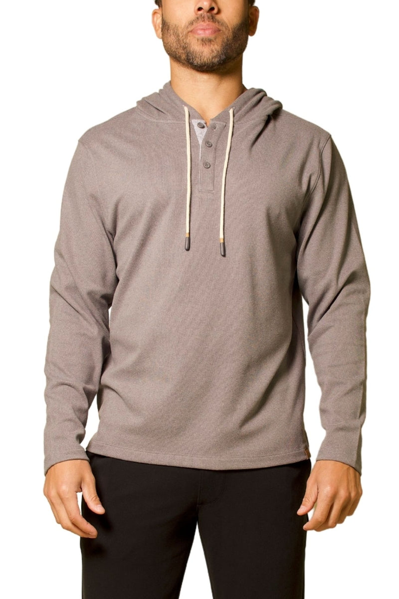 Wholesale,Fundamental Coast, Fundamental Coast Grey Soft Henley Hoodie, Grey, Large-47-TagL
