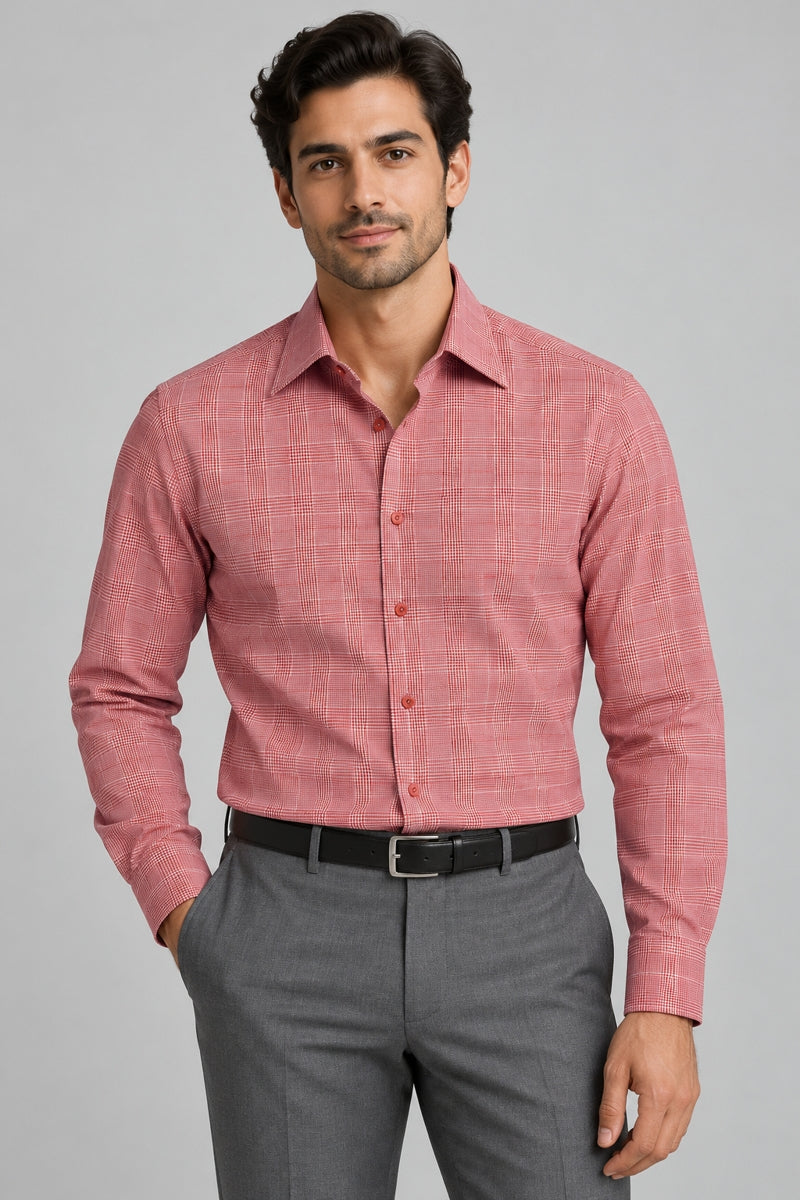 Wholesale,Tahari, Tahari Salmon Check Modern Fit Dress Shirt, Red, Extra Large-49-TagXL