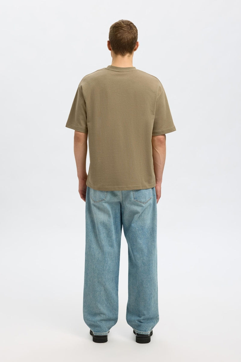 Wholesale,Selected Homme, Selected Homme Olive Dropped Shoulders T-Shirt, Green, Medium-46-TagMSmall-44-TagSLarge-48-TagLExtra Large-50-TagXLExtra Extra Large-52-TagXXL