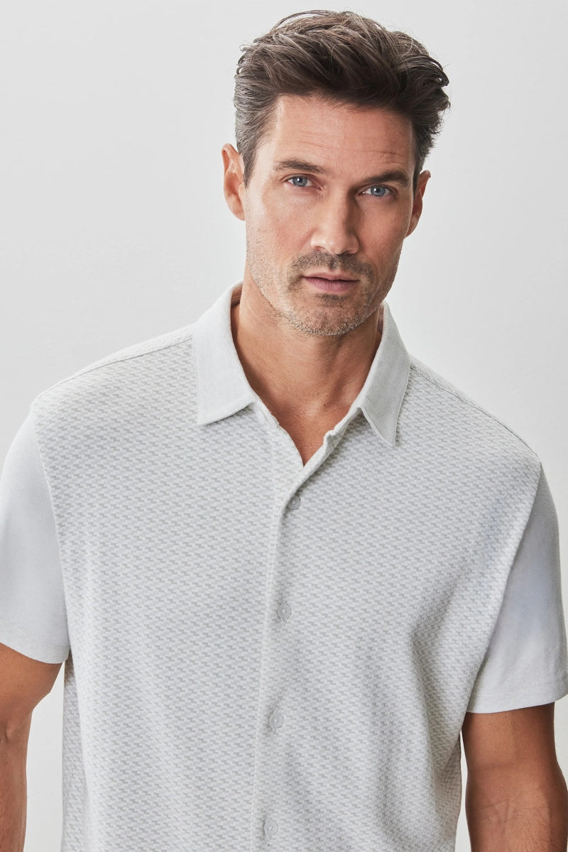Wholesale,Robert Barakett, Robert Barakett Shadow Green Houndstooth Print Knit Shirt, Green, Extra Extra Large-50-TagXXL