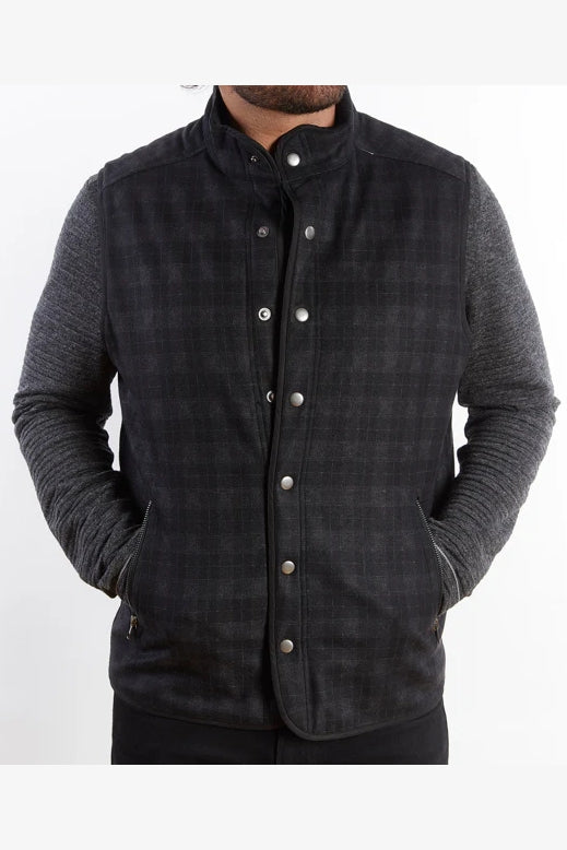 Wholesale,Nicoby Age of Wisdom, Nicoby Age of Wisdom Black Plaid Utility Quilted Vest, Black, Large-46-TagL