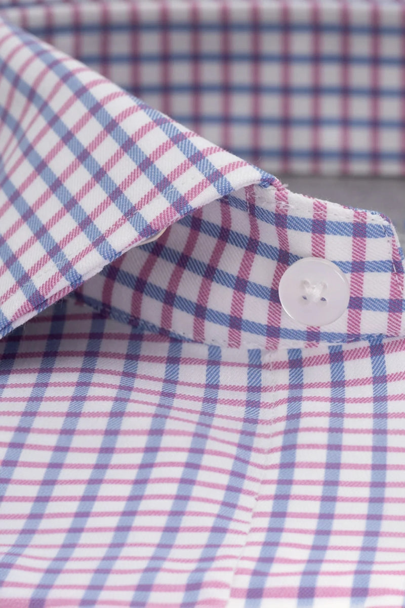 Wholesale,Twillory, Twillory Pink/Blue Mini Windowpane Performance Shirt, Pink, Medium-43-Tag15.5
