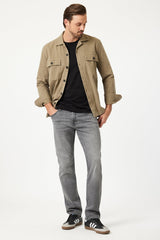 Mavi Grey Mid Smoke Brushed Straight Leg Jeans