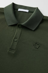 FYNE Olive Green Antibacterial Performance Short Sleeve Polo