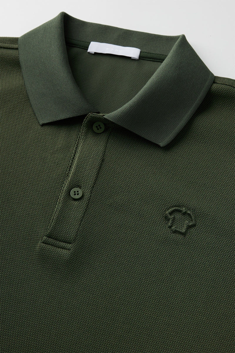 FYNE Olive Green Antibacterial Performance Short Sleeve Polo