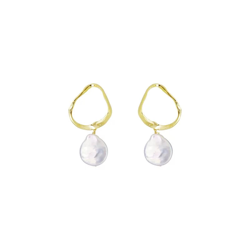Olivia Yao, Olivia Yao Snow Pearl Ripple Earring, , 