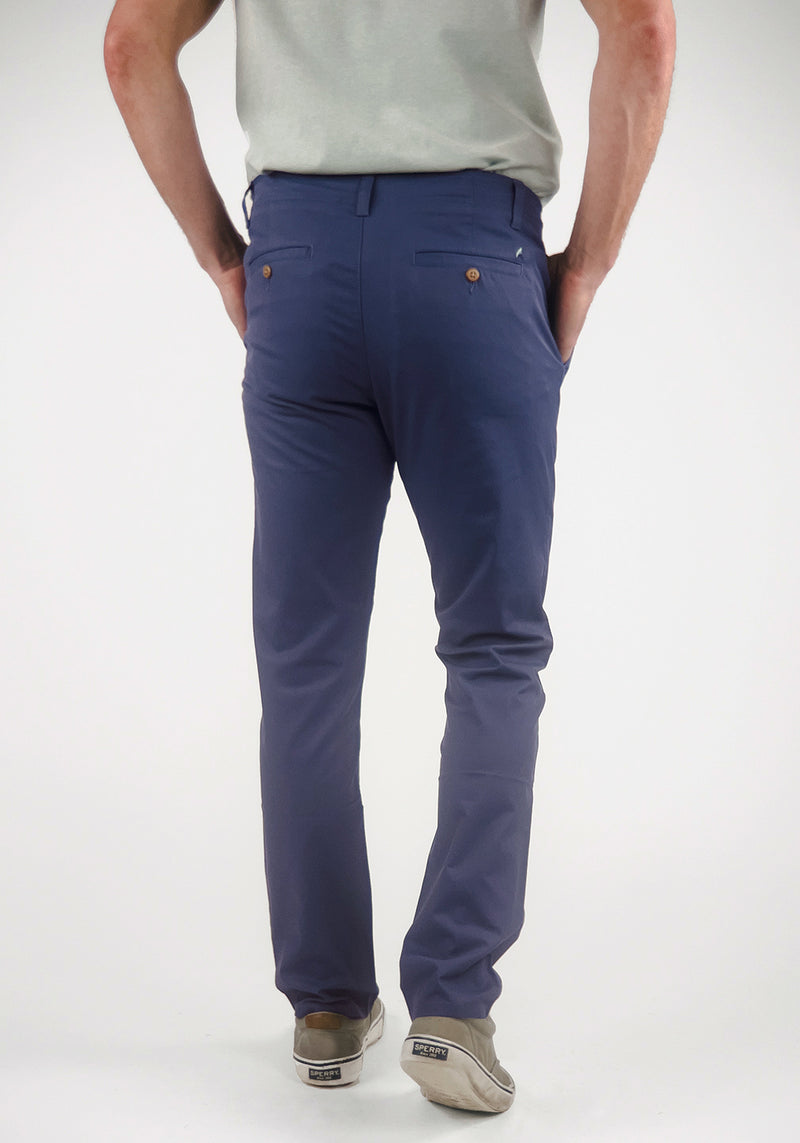 Brand Partner,Tailor Vintage, Tailor Vintage Indigo Airotec Slim Fit Cotton/Nylon Chino Pant, Blue, 30W-32L-Tag3032W-32L-Tag3234W-32L-Tag3436W-32L-Tag36
